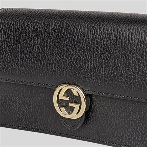 wallet with chain gucci|Gucci interlocking wallet on chain.